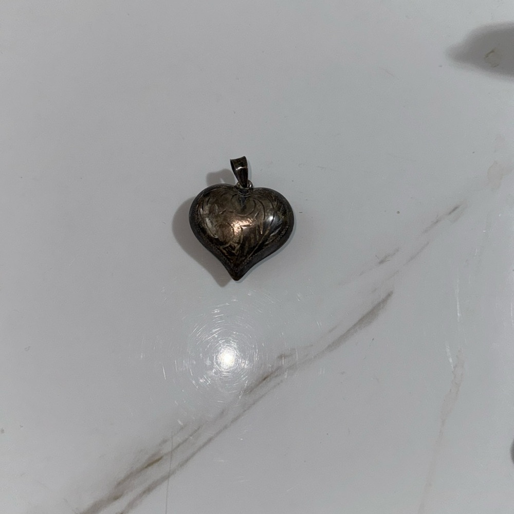 Sterling silver vintage puff heart